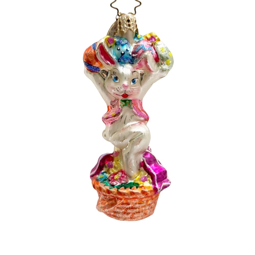 Christopher Radko | Retired 2002 Bunny's Basket Bonanza Easter Ornament & Box